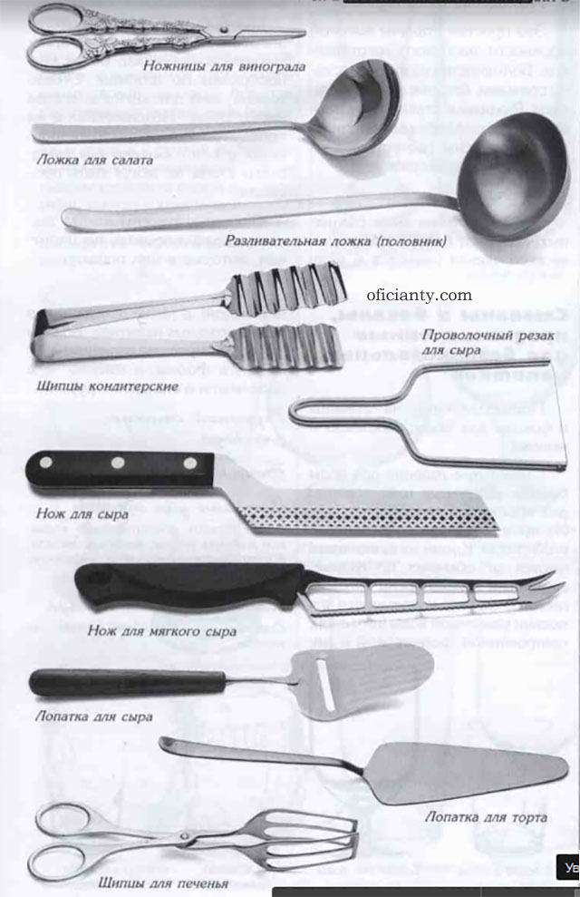 щипцы лопатки ножи вспомагательные приборы